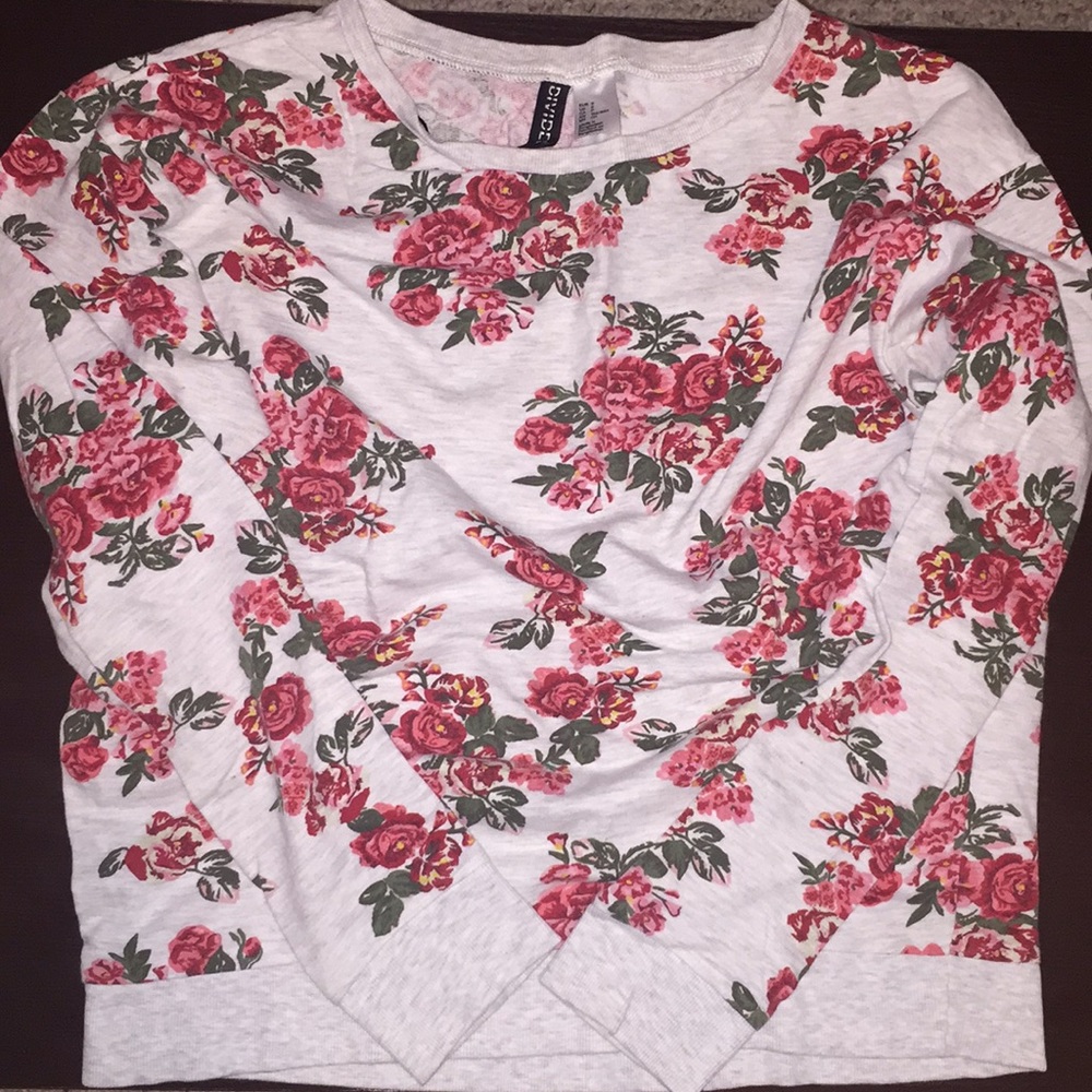 H&M Light weight floral sweatshirt size small